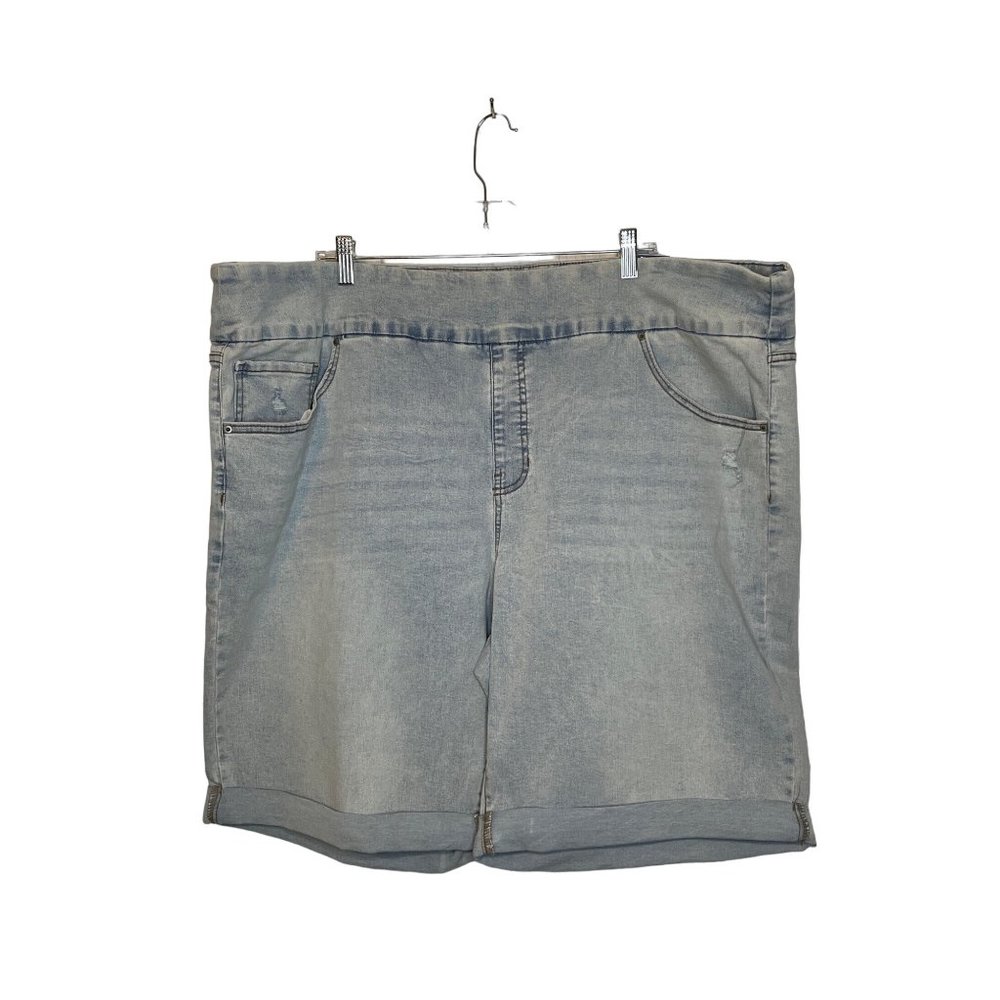 Terra and Sky Denim Pull On Shorts Lightâ Wash Size 3X
